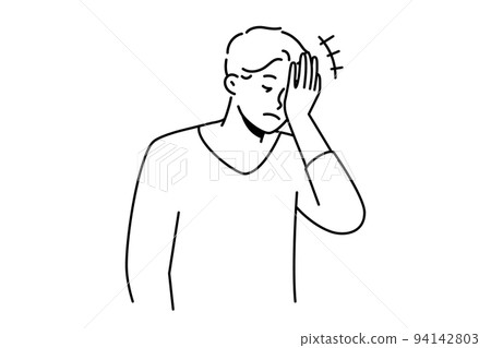 Frustrated man make face palm gesture Frustrated man make face palm gesture 94142803