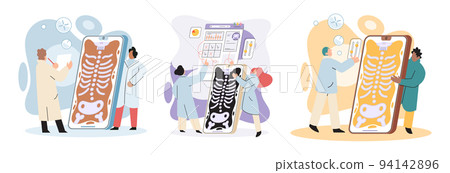 Online medical services mobile application, consultation and prescription medicine, diagnostics metaphor, e-health 94142896