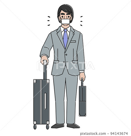 Inbound Vector Man Inbound suit Asian man wearing a mask - Stock Illustration [94143674 ...