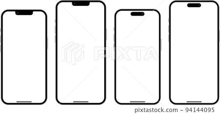 Smartphone body mockup 4 types - Stock Illustration [94144095] - PIXTA