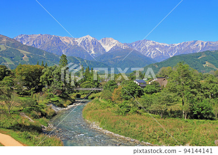 Autumn in Hakuba, Shinshu, sunny Hakuba Sanzan 94144141