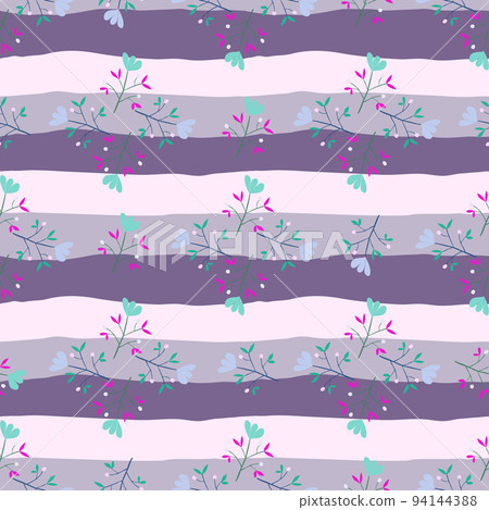 Cute flower seamless pattern. Abstract floral endless wallpaper. Creative botanical background. 94144388