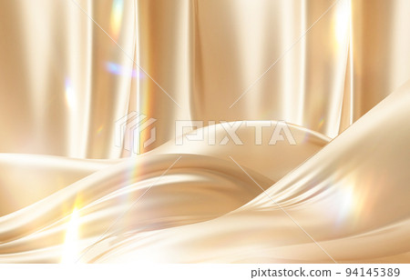 elegant golden satin silk wave texture 94145389