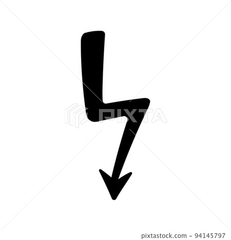 Hand drawn electric lightening element 94145797