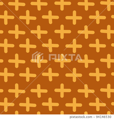 Hand drawn abstract cross seamless pattern. Plus sign endless wallpaper. Doodle style. 94146530