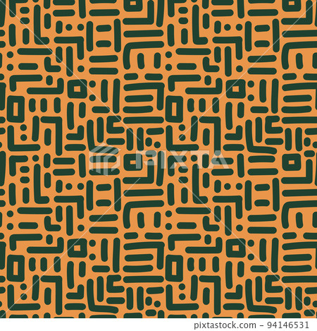 Creative maze lines geometric seamless pattern. Funny labyrinth background. Hand drawn line wallpaper in doodle style. Creative maze lines geometric seamless pattern. Funny labyrinth background. Hand drawn line wallpaper in doodle style. 94146531