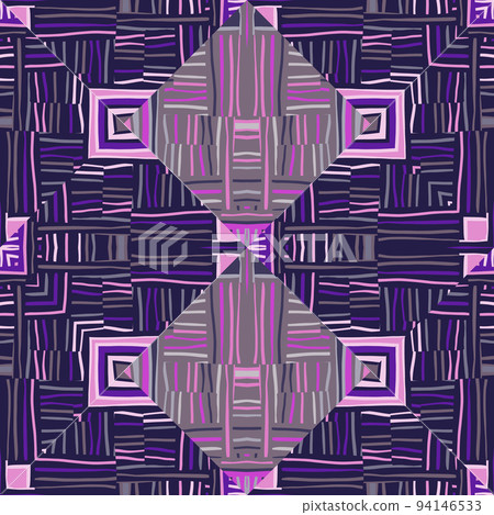 Abstract geometric ethnic mosaic seamless pattern. Tribal tile. Creative vintage ornament. Abstract geometric ethnic mosaic seamless pattern. Tribal tile. Creative vintage ornament. 94146533