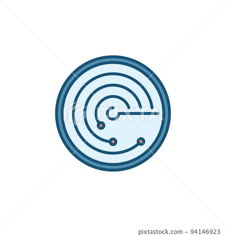 Radiolocation or Radar vector concept round colored icon Radiolocation or Radar vector concept round colored icon 94146923