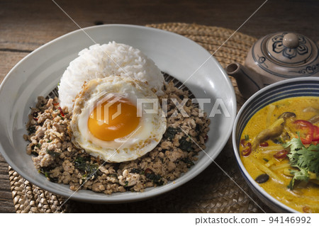 Gapao and Yellow Curry Thai Cuisine 94146992