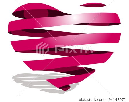 Ribbon-shaped heart pink vector illustration Ribbon-shaped heart pink vector illustration 94147071