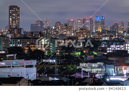 "Tokyo" Night view / distant view of the skyscraper in Shinjuku and the residential area "Tokyo" Night view / distant view of the skyscraper in Shinjuku and the residential area 94148613
