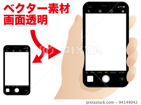 智能手機攝像頭屏幕*屏幕透明矢量素材 94149042