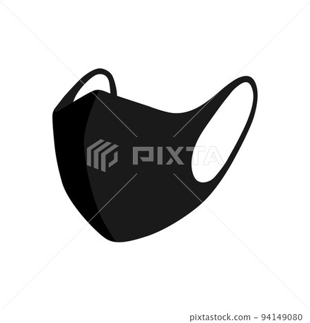 Medical mask.Fabric mask of black color. A mask to protect against viruses. A means of protection against the spread of viruses. Vector illustration isolated on a white background Medical mask.Fabric mask of black color. A mask to protect against viruses. A means of protection against the spread of viruses. Vector illustration isolated on a white background 94149080
