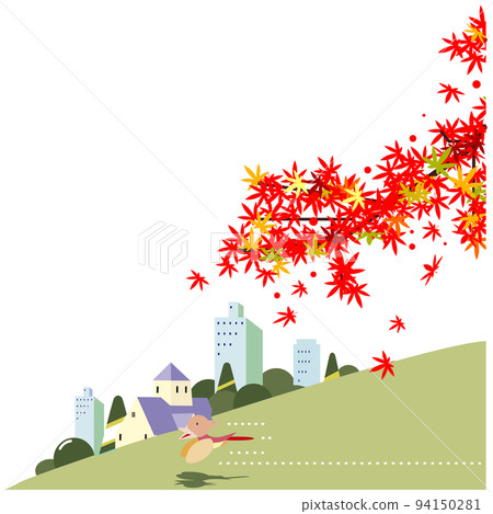 秋天的紅葉城市景觀 94150281
