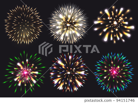 Set of isolated vector fireworks 94151746