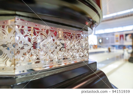 Thai silver pattern with mirror on black pole. 94151939