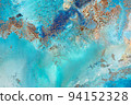 Attractive abstract background in a gentle blue color. Natural luxury abstract fluid, liquid art painting. Tender, modern futuristic, dynamic and dreamy artwork. Textured colorful oil paint. 94152328