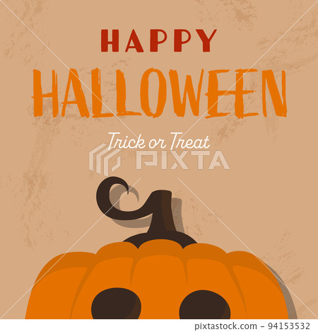 Concept of Halloween card with creepy pumpkin. Vector illustration Concept of Halloween card with creepy pumpkin. Vector illustration 94153532
