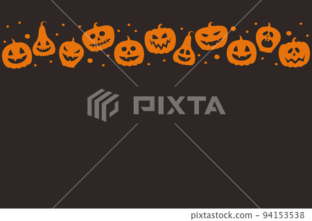 Background with creepy pumpkins. Halloween card. Vector 94153538