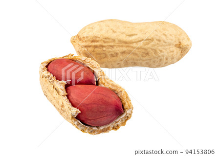 Group of peanuts isolated on white background. 94153806