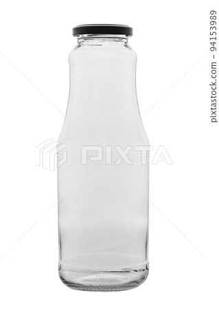 Empty juice glass bottle isolated on white background. Empty juice glass bottle isolated on white background. 94153989