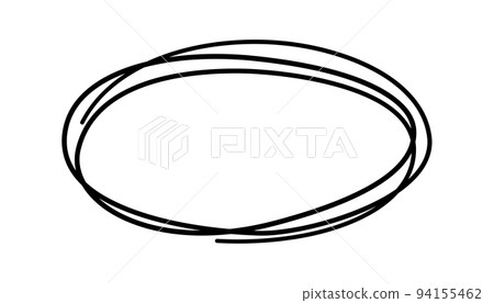 Hand drawn scribble oval. Doodle sketch underline. Highlight circle frame. Ellipse in doodle style. Vector illustration isolated on white background 94155462