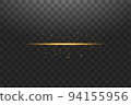 Glow isolated gold transparent effect, lens flare, explosion, glitter, line, sun flash, spark and stars. For illustration template art design, banner for Christmas celebrate, magic flash energy ray 94155956