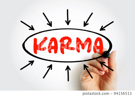 Karma text with arrows, concept for presentations and reports Karma text with arrows, concept for presentations and reports 94156513