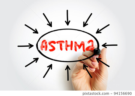 Asthma text with arrows, medical concept for presentations and reports 94156690