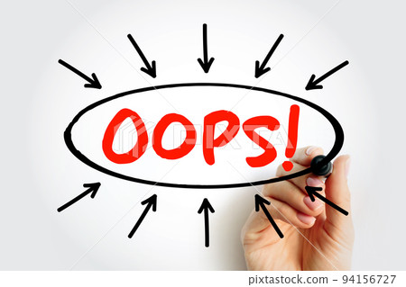 Oops! text concept with arrows for presentations and reports 94156727