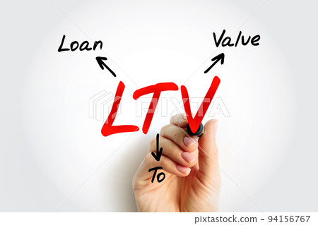 LTV Loan to Value - ratio of a loan to the value of an asset purchased, acronym text concept background LTV Loan to Value - ratio of a loan to the value of an asset purchased, acronym text concept background 94156767
