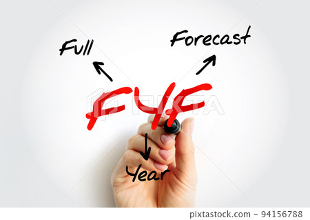 FYF Full Year Forecast - year-ahead prediction of various financial and logistic needs for a business, acronym text concept background FYF Full Year Forecast - year-ahead prediction of various financial and logistic needs for a business, acronym text concept background 94156788