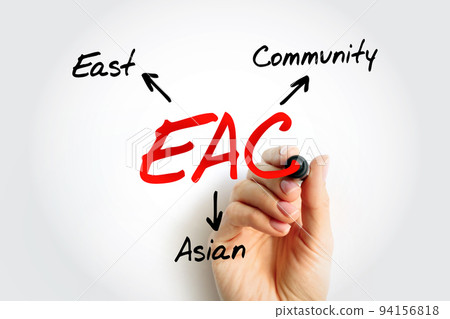 EAC East Asian Community - trade bloc for the East and Southeast Asian countries, acronym text concept background 94156818