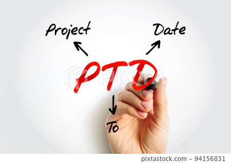 PTD - Project To Date acronym, business concept background PTD - Project To Date acronym, business concept background 94156831