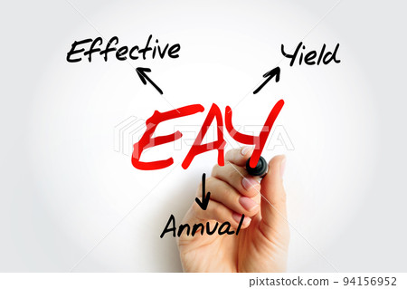 EAY Effective Annual Yield - total profit or returns on a bond that an investor receives, acronym text concept background 94156952