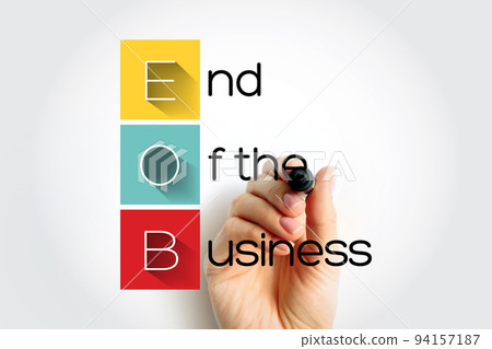 EOB - End Of the Business acronym with marker, business concept background EOB - End Of the Business acronym with marker, business concept background 94157187