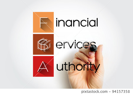 FSA - Financial Services Authority acronym, business concept background 94157358