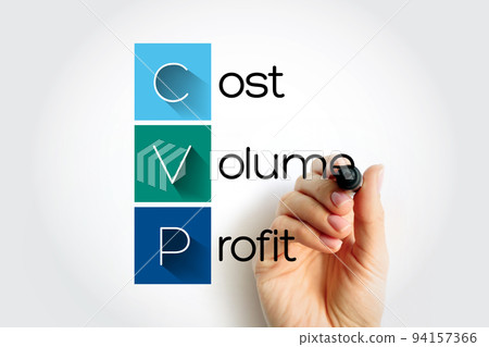 CVP Cost Volume Profit - managerial economics, form of cost accounting, acronym text with marker CVP Cost Volume Profit - managerial economics, form of cost accounting, acronym text with marker 94157366