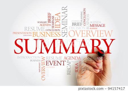 Summary word cloud collage, business concept background 94157417