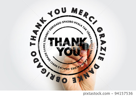 Thank You stamp concept in many languages Thank You stamp concept in many languages 94157536