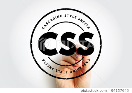 CSS Cascading Style Sheets - language used for describing the presentation of a document written in a markup language, acronym text stamp concept background CSS Cascading Style Sheets - language used for describing the presentation of a document written in a markup language, acronym text stamp concept background 94157643