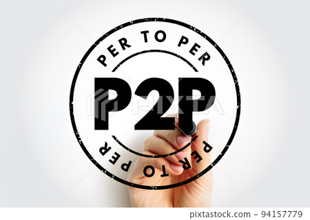 P2P - Per to Per acronym, technology concept background 94157779