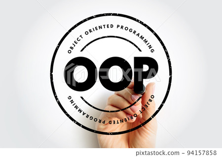 OOP Object-oriented programming - based on the concept of objects, which can contain data and code, acronym text stamp concept background OOP Object-oriented programming - based on the concept of objects, which can contain data and code, acronym text stamp concept background 94157858