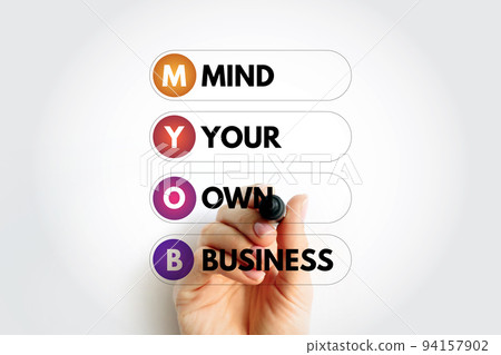 MYOB - Mind Your Own Business acronym with marker, business concept background 94157902