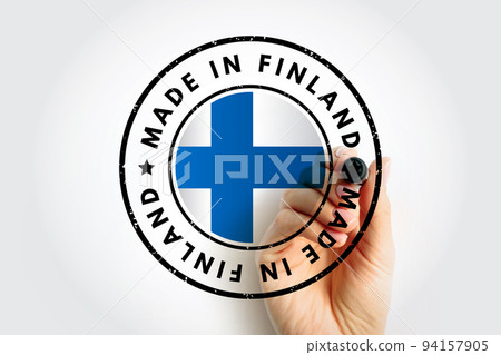 Made in Finland text emblem badge, concept background 94157905