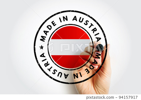 Made in Austria text emblem badge, concept background Made in Austria text emblem badge, concept background 94157917
