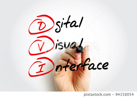 DVI - Digital Visual Interface acronym, technology concept background DVI - Digital Visual Interface acronym, technology concept background 94158054