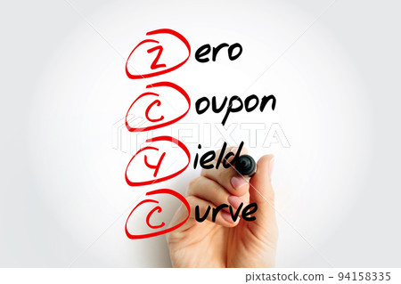 ZCYC Zero Coupon Yield Curve - special type of yield curve that maps interest rates on zero-coupon bonds to different maturities across time, acronym text with marker ZCYC Zero Coupon Yield Curve - special type of yield curve that maps interest rates on zero-coupon bonds to different maturities across time, acronym text with marker 94158335