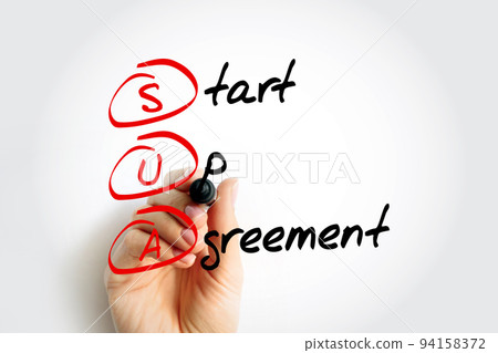 SUA - Start Up Agreement acronym, business concept background SUA - Start Up Agreement acronym, business concept background 94158372