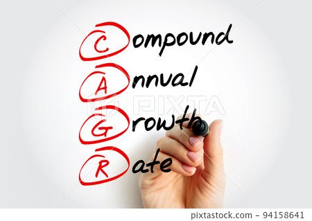 CAGR - Compound Annual Growth Rate acronym, business concept background 94158641